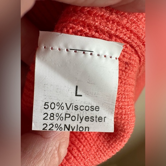 NWT Nash Grey Autumn Breeze Orange Crop Sweater Large Oversized High/Low - Picture 5 of 8